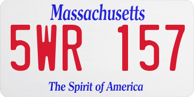 MA license plate 5WR157