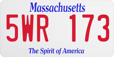 MA license plate 5WR173