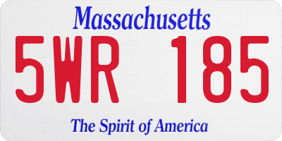 MA license plate 5WR185