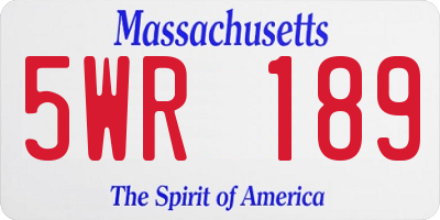 MA license plate 5WR189