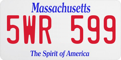MA license plate 5WR599