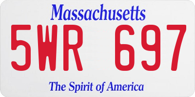 MA license plate 5WR697