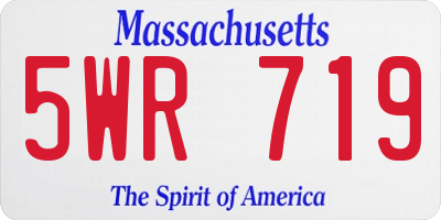 MA license plate 5WR719
