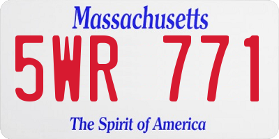 MA license plate 5WR771