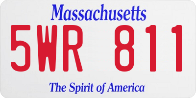 MA license plate 5WR811