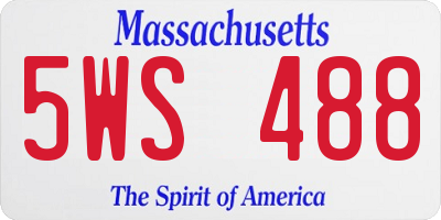 MA license plate 5WS488