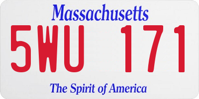MA license plate 5WU171