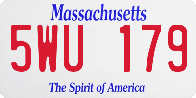 MA license plate 5WU179
