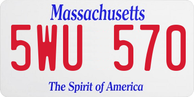 MA license plate 5WU570