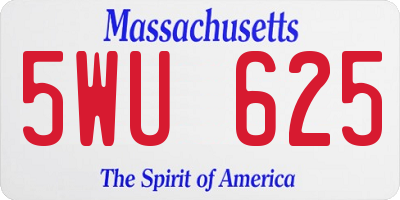 MA license plate 5WU625