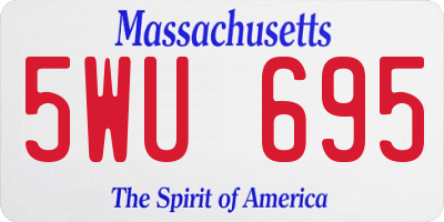 MA license plate 5WU695
