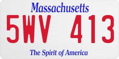 MA license plate 5WV413