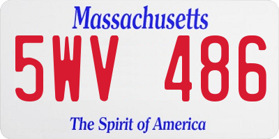 MA license plate 5WV486