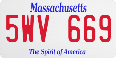 MA license plate 5WV669