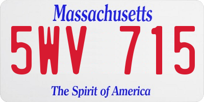 MA license plate 5WV715