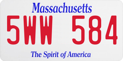 MA license plate 5WW584