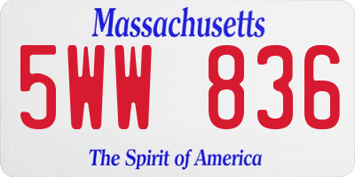 MA license plate 5WW836