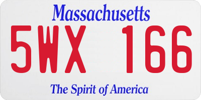 MA license plate 5WX166