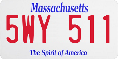 MA license plate 5WY511