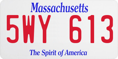 MA license plate 5WY613