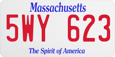 MA license plate 5WY623