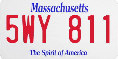 MA license plate 5WY811