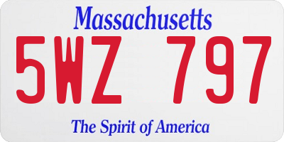 MA license plate 5WZ797