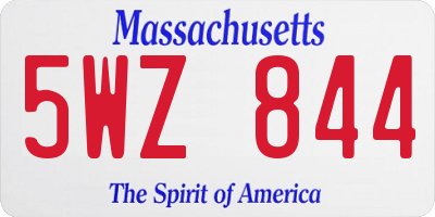 MA license plate 5WZ844
