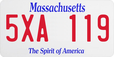 MA license plate 5XA119