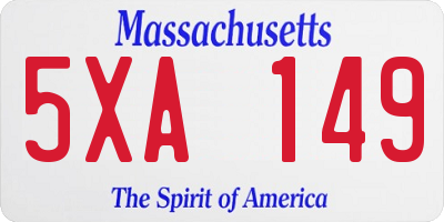 MA license plate 5XA149