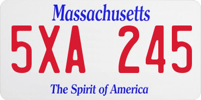 MA license plate 5XA245