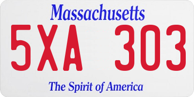 MA license plate 5XA303