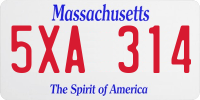 MA license plate 5XA314
