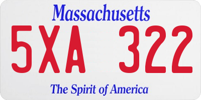 MA license plate 5XA322