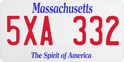MA license plate 5XA332
