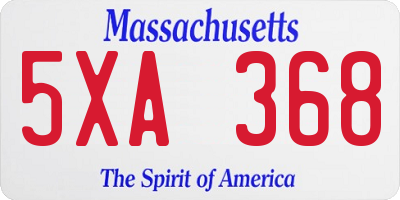MA license plate 5XA368