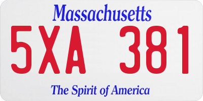 MA license plate 5XA381