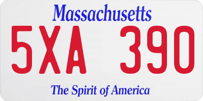 MA license plate 5XA390