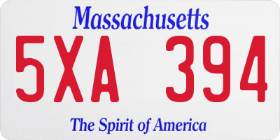 MA license plate 5XA394