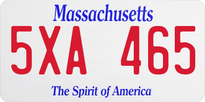 MA license plate 5XA465