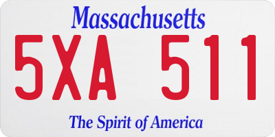 MA license plate 5XA511