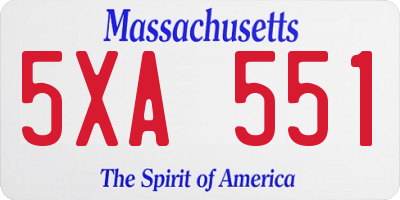 MA license plate 5XA551