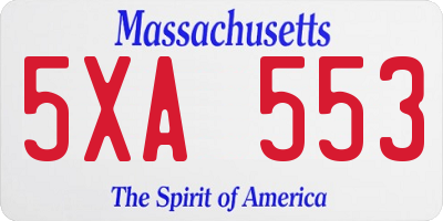 MA license plate 5XA553
