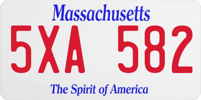 MA license plate 5XA582