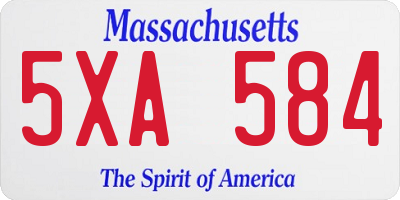 MA license plate 5XA584