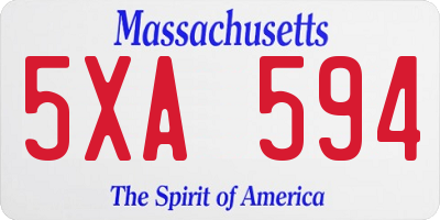 MA license plate 5XA594