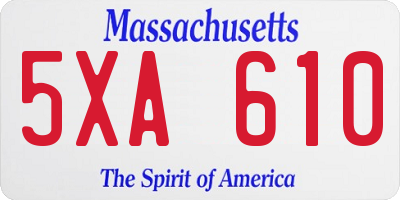 MA license plate 5XA610