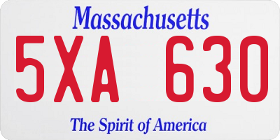 MA license plate 5XA630