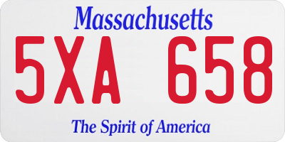 MA license plate 5XA658