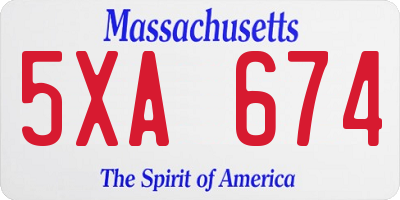 MA license plate 5XA674